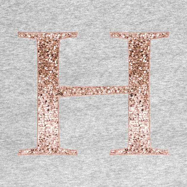 H rose gold glitter monogram letter by RoseAesthetic